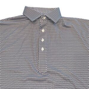 NWOT Collars & Co Polo Shirt Sz M Dress Collar Performance Vantage Black White